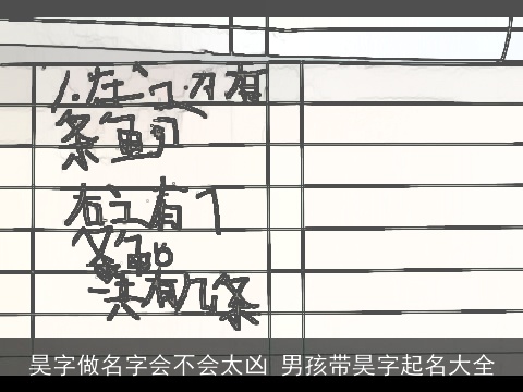 昊字做名字会不会太凶 男孩带昊字起名大全