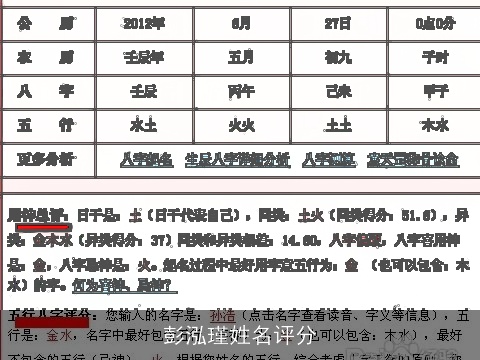 彭泓瑾姓名评分