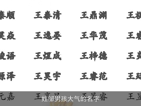姓邹男孩大气的名字