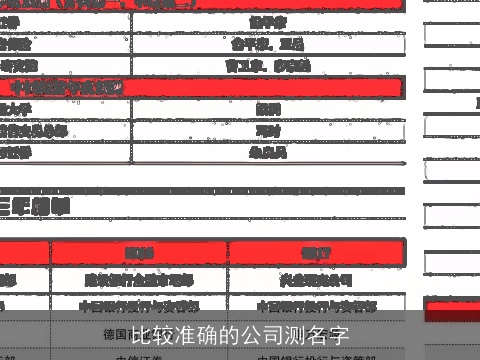 比较准确的公司测名字