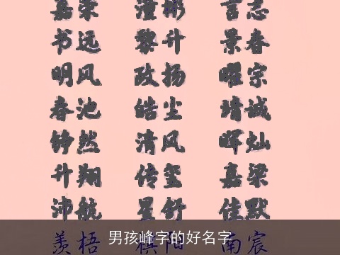 男孩峰字的好名字