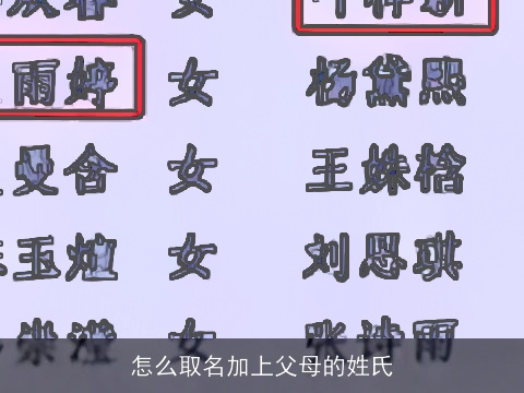 怎么取名加上父母的姓氏