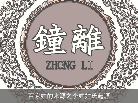 百家姓的来源之李姓姓氏起源