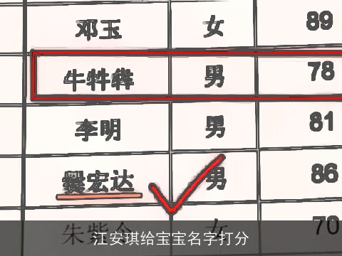 江安琪给宝宝名字打分