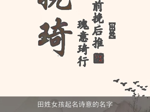 田姓女孩起名诗意的名字