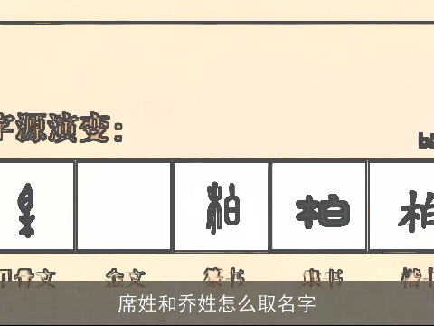 席姓和乔姓怎么取名字