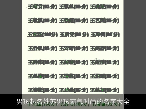 男孩起名姓苏男孩霸气时尚的名字大全