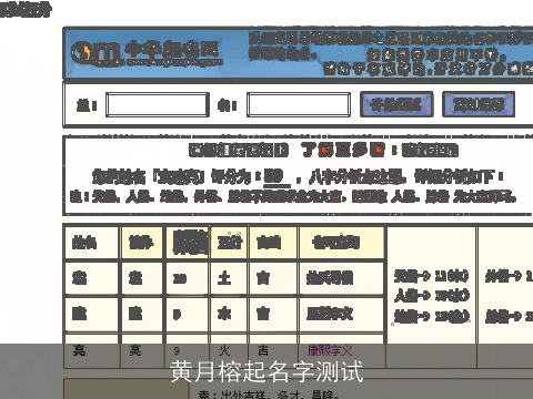 黄月榕起名字测试