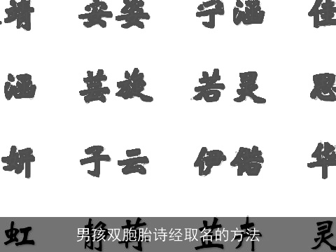 男孩双胞胎诗经取名的方法