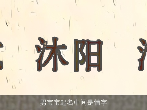 男宝宝起名中间是情字