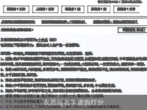 衣熙瑶名字查询打分