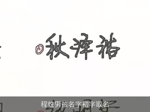 程姓男孩名字初字取名