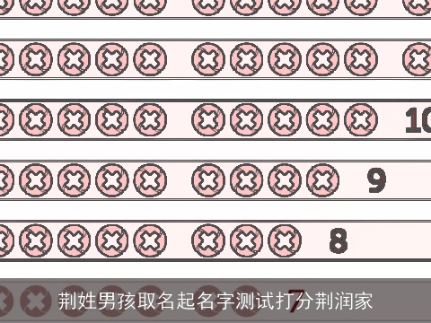 荆姓男孩取名起名字测试打分荆润家