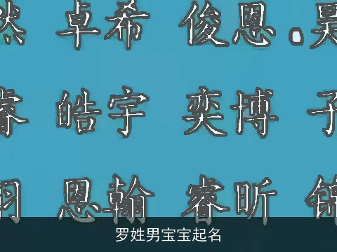 罗姓男宝宝起名
