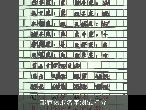 邹庐蔼取名字测试打分