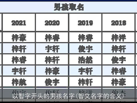 以智字开头的男孩名字(智文名字的含义)