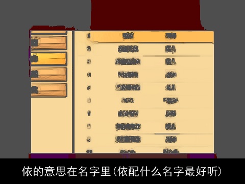 依的意思在名字里(依配什么名字最好听)