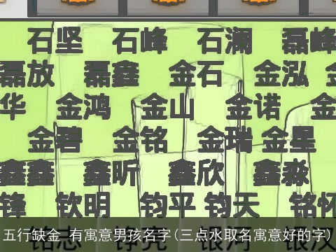 五行缺金 有寓意男孩名字(三点水取名寓意好的字)
