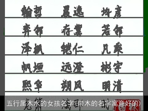 五行属木水的女孩名字(带木的名字寓意好的)