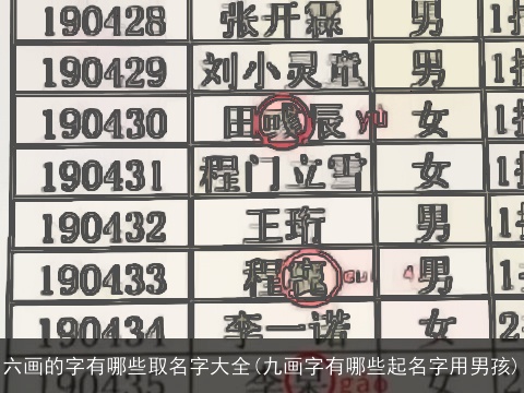 六画的字有哪些取名字大全(九画字有哪些起名字用男孩)