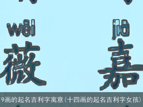 9画的起名吉利字寓意(十四画的起名吉利字女孩)