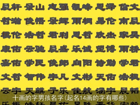 十画的字男孩名字(起名14画的字有哪些)