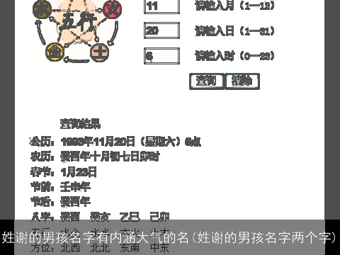 姓谢的男孩名字有内涵大气的名(姓谢的男孩名字两个字)