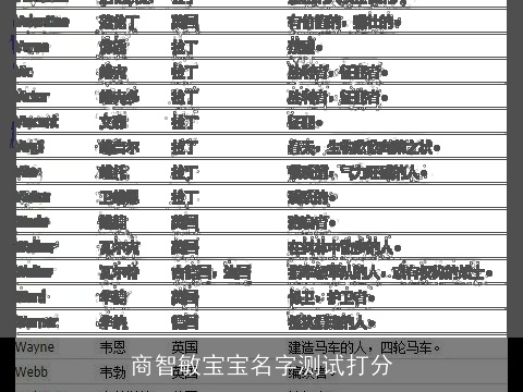 商智敏宝宝名字测试打分