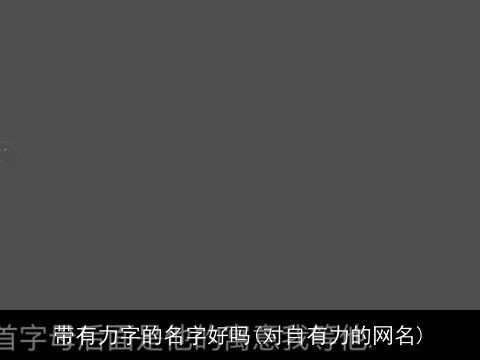 带有力字的名字好吗(对自有力的网名)