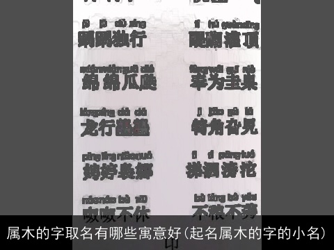 属木的字取名有哪些寓意好(起名属木的字的小名)