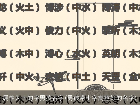 属性为土的字男孩名字(男孩带土字寓意好的名字)