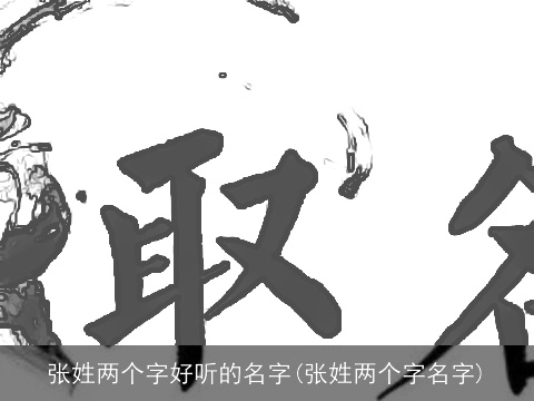 张姓两个字好听的名字(张姓两个字名字)