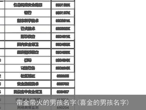 带金带火的男孩名字(喜金的男孩名字)