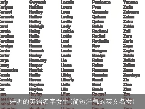 好听的英语名字女生(简短洋气的英文名女)