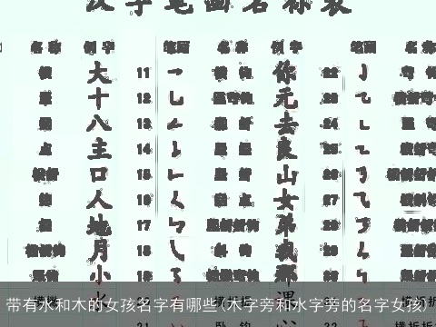 带有水和木的女孩名字有哪些(木字旁和水字旁的名字女孩)
