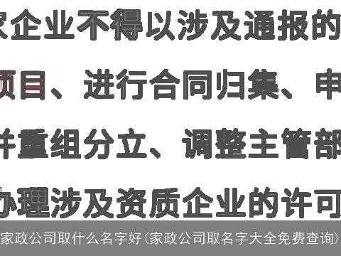 家政公司取什么名字好(家政公司取名字大全免费查询)