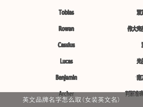 英文品牌名字怎么取(女装英文名)