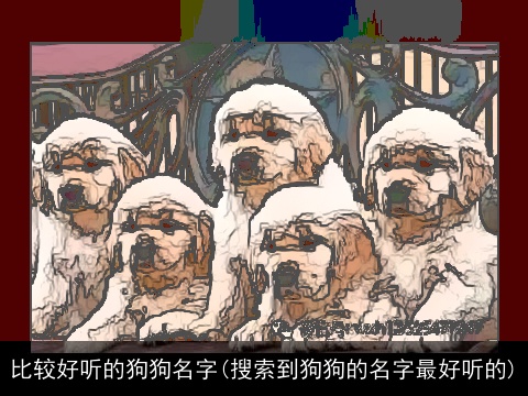 比较好听的狗狗名字(搜索到狗狗的名字最好听的)