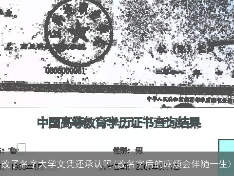 改了名字大学文凭还承认吗(改名字后的麻烦会伴随一生)