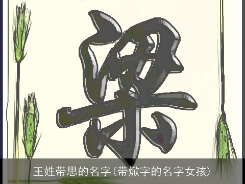 王姓带思的名字(带焮字的名字女孩)