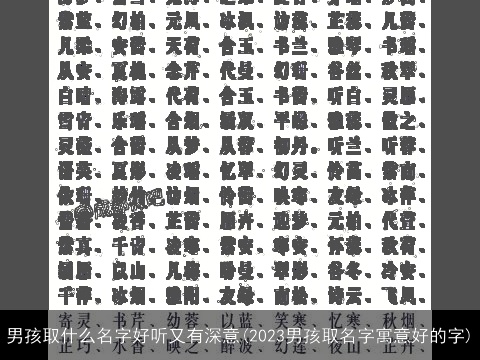 男孩取什么名字好听又有深意(2023男孩取名字寓意好的字)