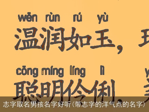 志字取名男孩名字好听(带志字的洋气点的名字)