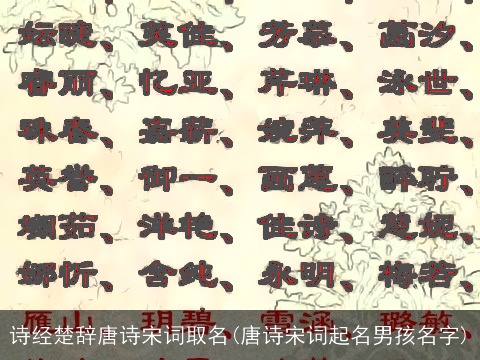 诗经楚辞唐诗宋词取名(唐诗宋词起名男孩名字)