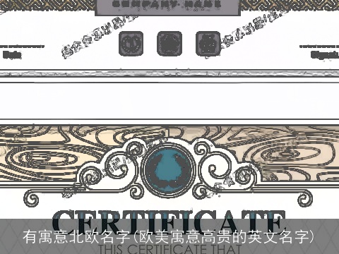 有寓意北欧名字(欧美寓意高贵的英文名字)