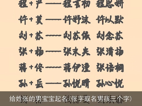 给姓张的男宝宝起名(张字取名男孩三个字)