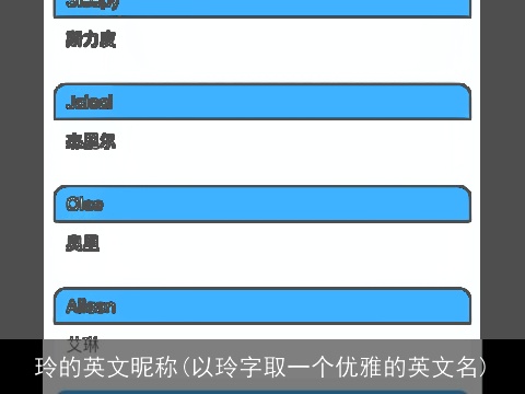 玲的英文昵称(以玲字取一个优雅的英文名)
