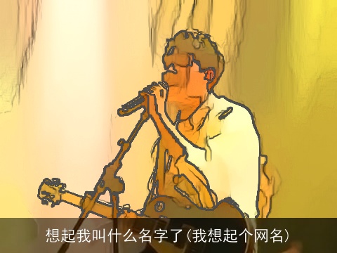 想起我叫什么名字了(我想起个网名)