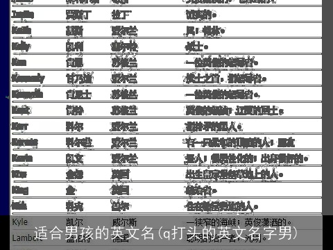 适合男孩的英文名(q打头的英文名字男)
