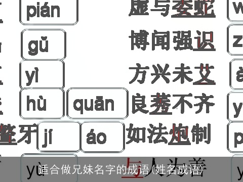 适合做兄妹名字的成语(姓名成语)