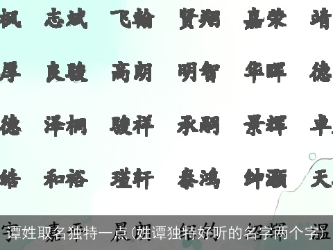 谭姓取名独特一点(姓谭独特好听的名字两个字)